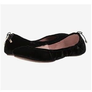 Kate Spade Black Crushed Velvet Ballet Flats